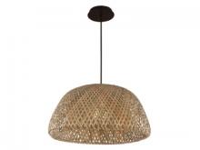 Avenue Lighting HF1003-BW - Tulum 1 Light Bamboo Wicker And Black Pendant
