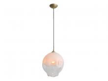 Avenue Lighting HF8141-BB-WH - Sonoma Ave. 1 Light White And Clear Globe Pendant