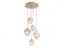 Avenue Lighting HF8145-BB-WH - Sonoma Ave. 5 Light White And Clear Globe Multi Port Pendant