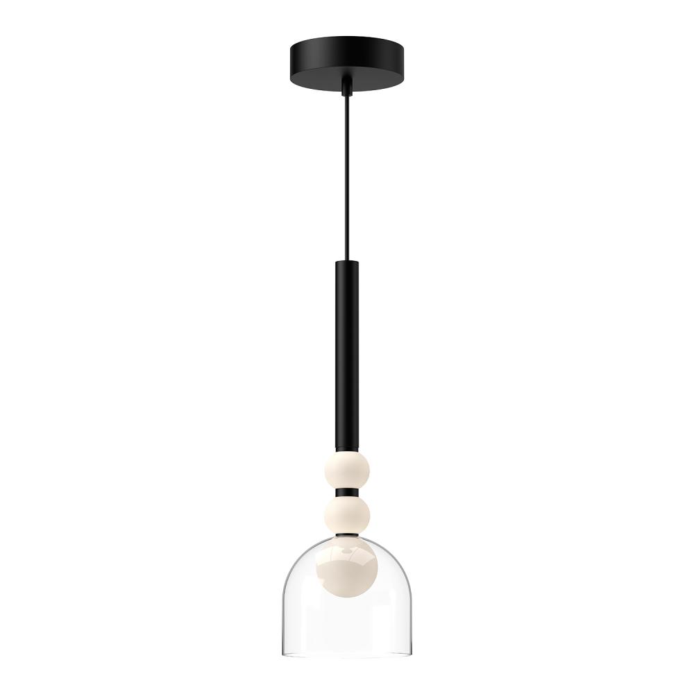 Rise 6-in Black/Clear LED Pendant