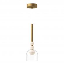 Kuzco Lighting Inc PD30505-BG/CL-UNV - Rise 6-in Brushed Gold/Clear LED Pendant
