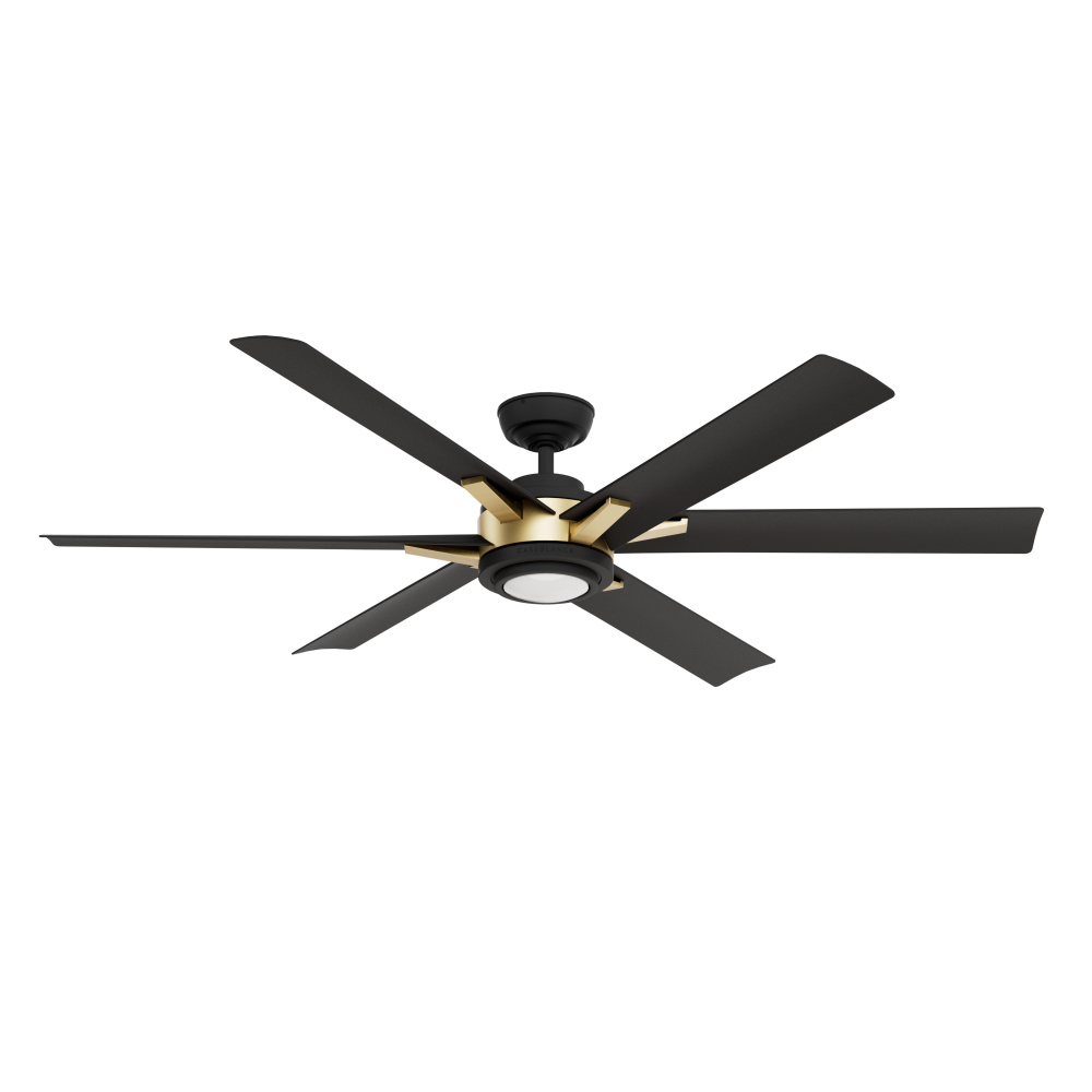 Casablanca 65 inch Melia ENERGY STAR® Alturas Gold Damp Rated Ceiling Fan with LED Light Kit