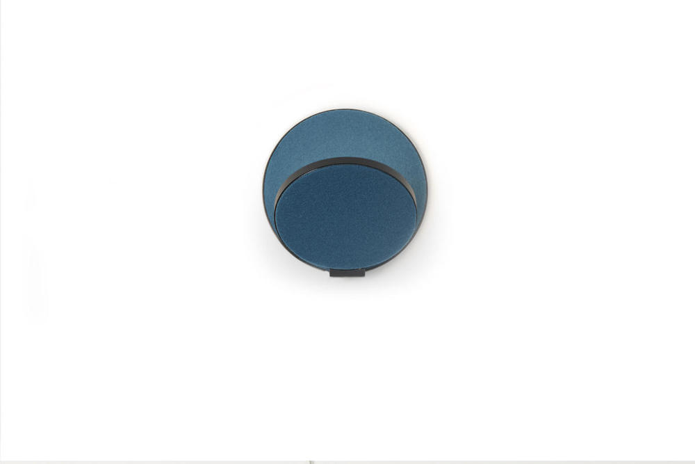 Gravy Wall Sconce - Metallic Black body, Azure felt plates - Plug-in