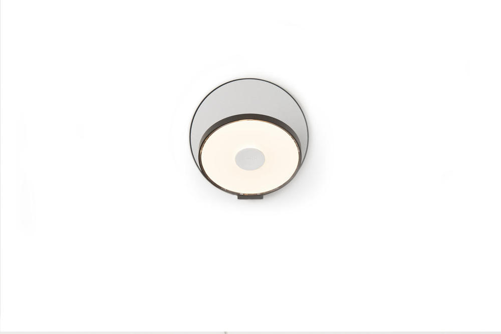Gravy Wall Sconce - Metallic Black body, Silver plates - Plug-in