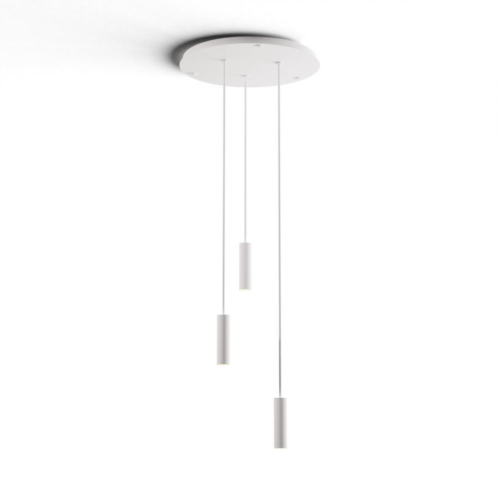 Combi Pendant 6" Circular 3 Combo Matte White with Matte White Canopy, Suspension / Flush Mount