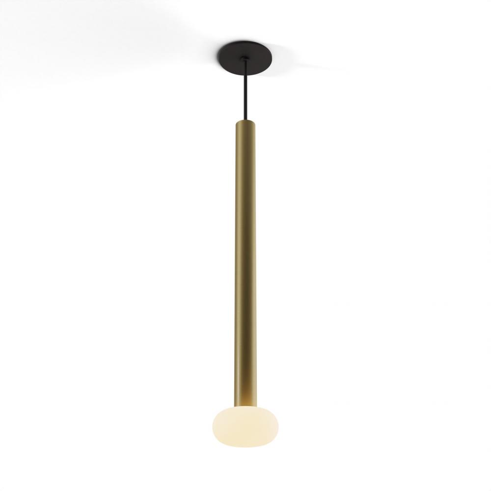 Combi Pendant 24" Single Unit Brass with Matte Black Canopy