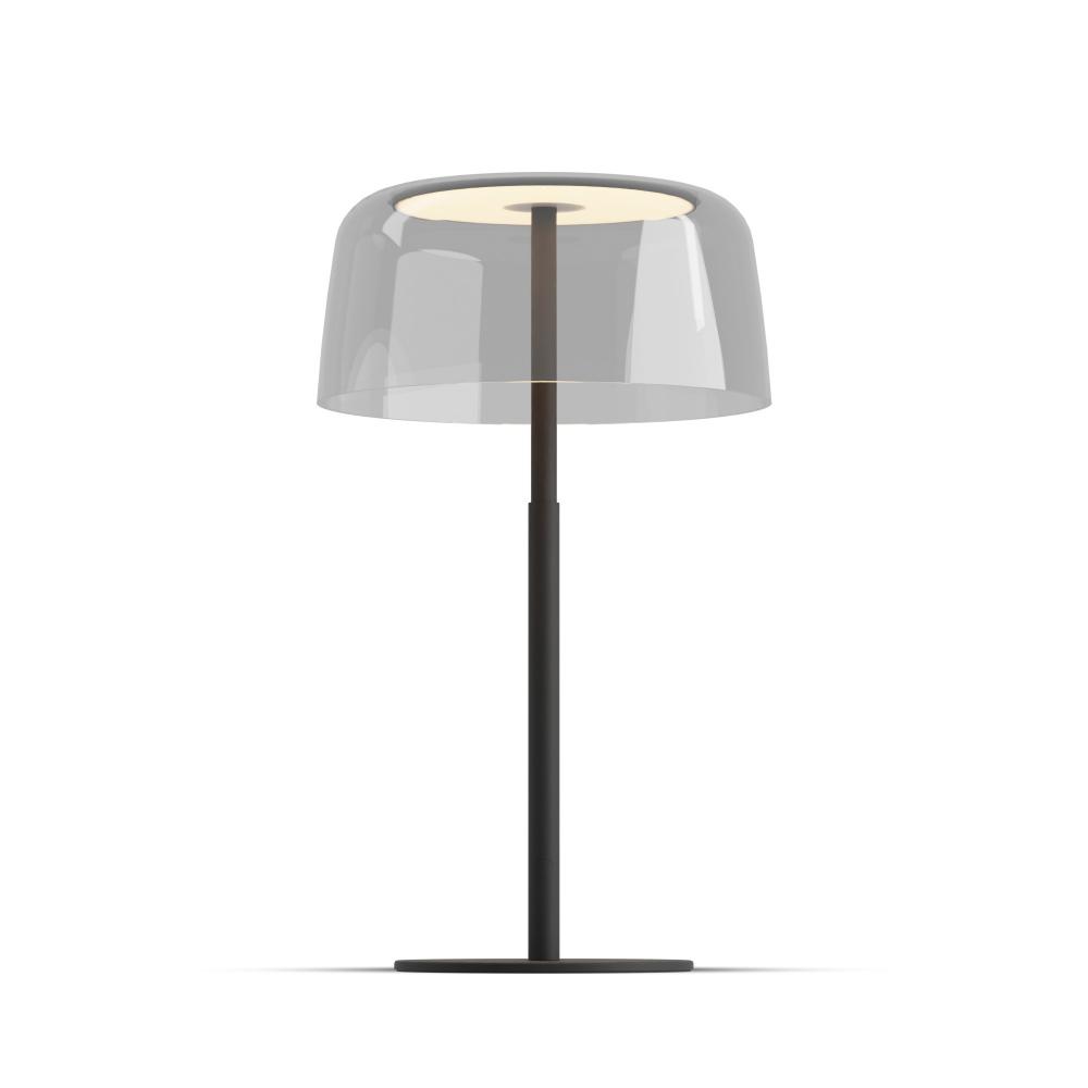 Yurei Table Lamp (Matte Black) with 14" Acrylic Shade, Clear