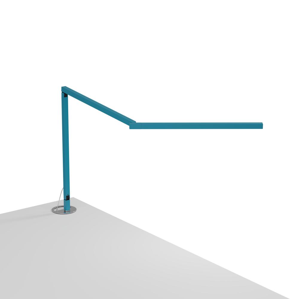 Z-Bar Mini Desk Lamp Gen 4 (Warm Light; Koncept Blue) with Grommet Mount
