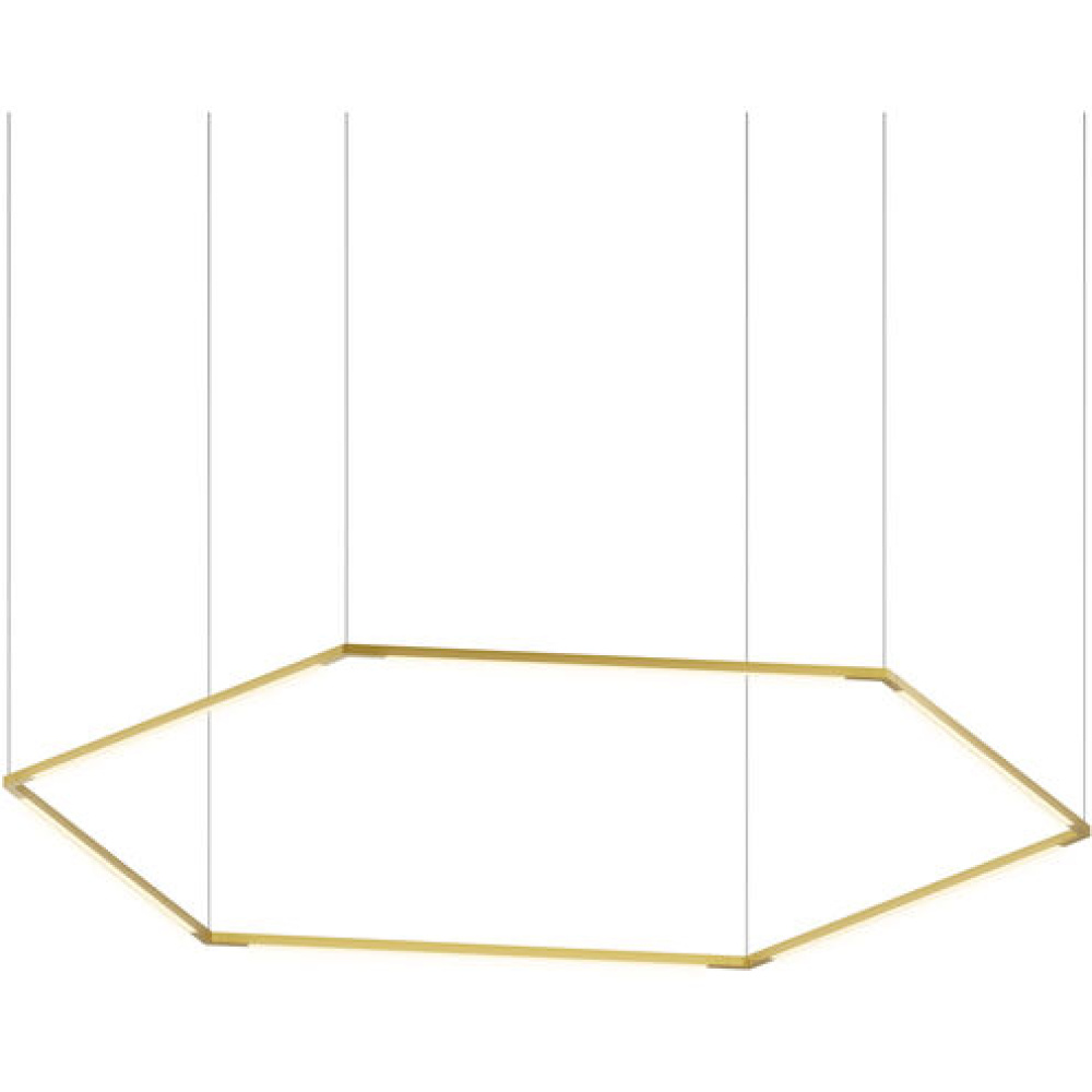 Z-Bar Pendant Medium Honeycomb, Soft Warm, Gold, 52" x 45"