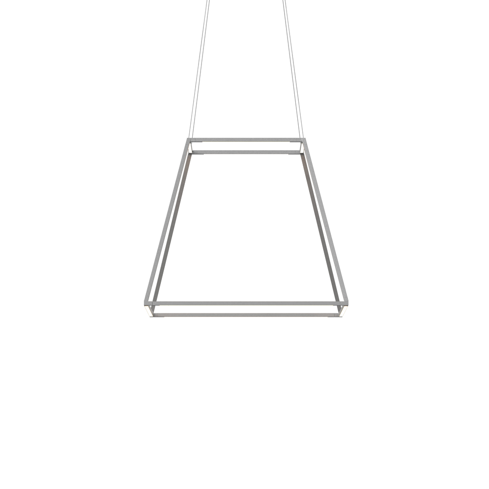Z-Bar Pendant Rise Medium Square, Soft Warm, Silver, 26" x 26" x 22"