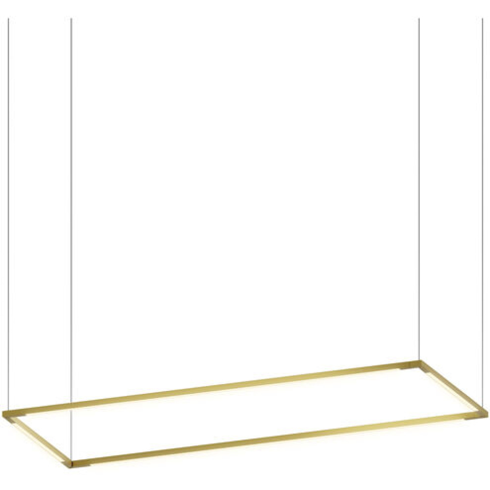 Z-Bar Pendant Medium Rectangle, Gold (12"/36" light bars)