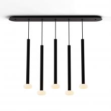 Koncept Inc CMP-L5-S-24-MTB+NA+GLB - Combi Pendant 24" Linear 5 Combo Matte Black with Matte Black Canopy