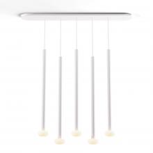 Koncept Inc CMP-L5-S-36-MWT+NA+GLB - Combi Pendant 36" Linear 5 Combo Matte White with Matte White Canopy