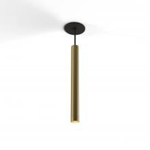 Koncept Inc CMP-S1-S-16-BRS - Combi Pendant 16" Single Unit Brass with Matte Black Canopy, Suspension / Flush Mount 2-in-1