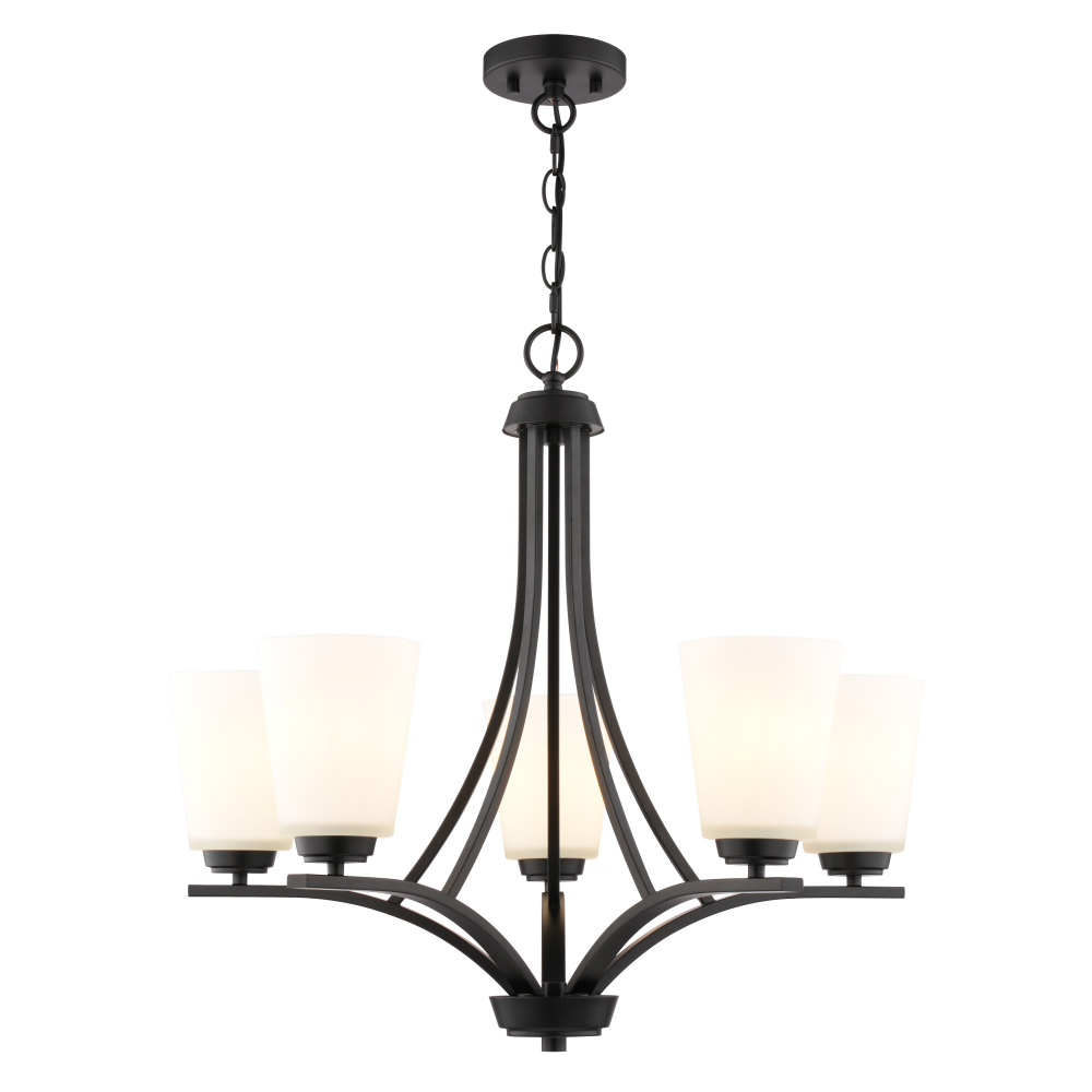 River Grove 24.75-in. W 5 Light Chandelier Matte Black