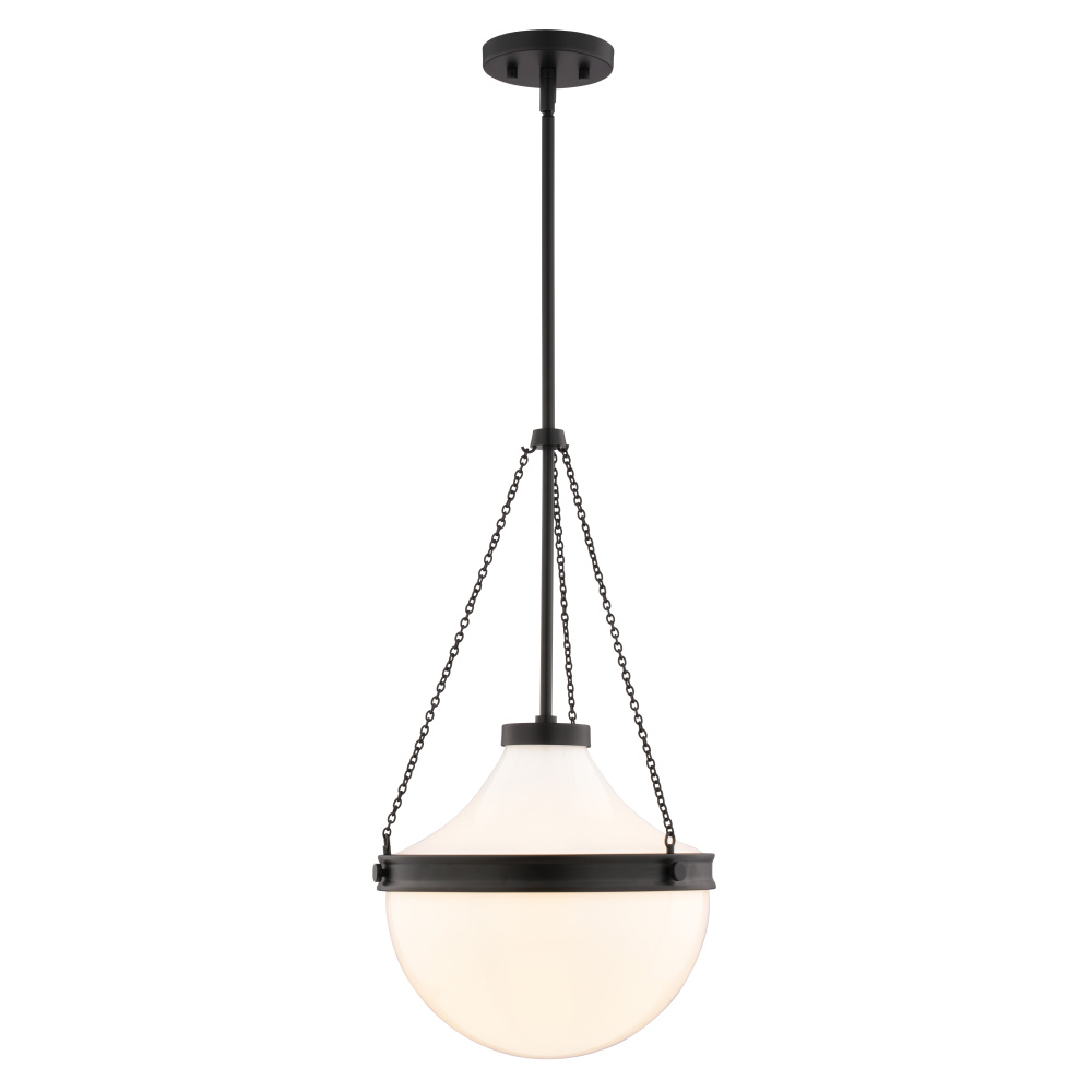 Lincoln 12.75-in. W 1 Light Pendant Matte Black