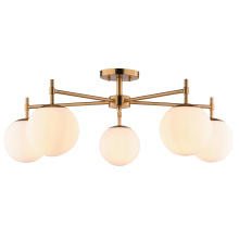 Vaxcel International C0348 - Armitage 32-in. W 5 Light Semi-Flush Muted Brass