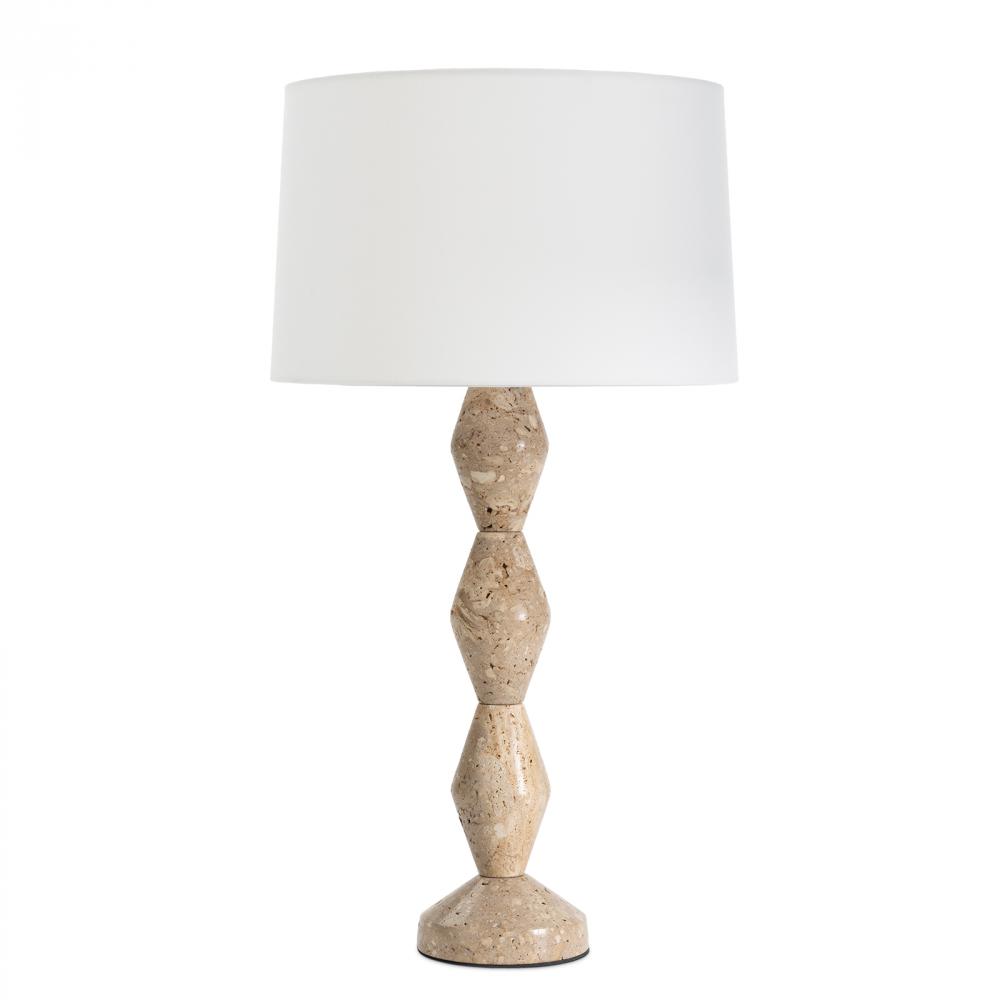 Regina Andrew Crew Travertine Buffet Lamp (Natural Linen Shade)