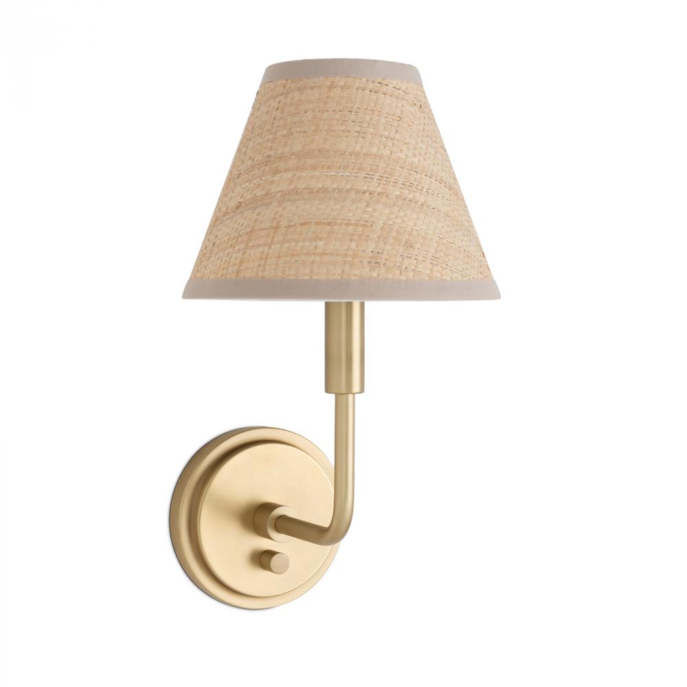 Regina Andrew Polly Sconce Single (Natural Brass with Rattan Shade)