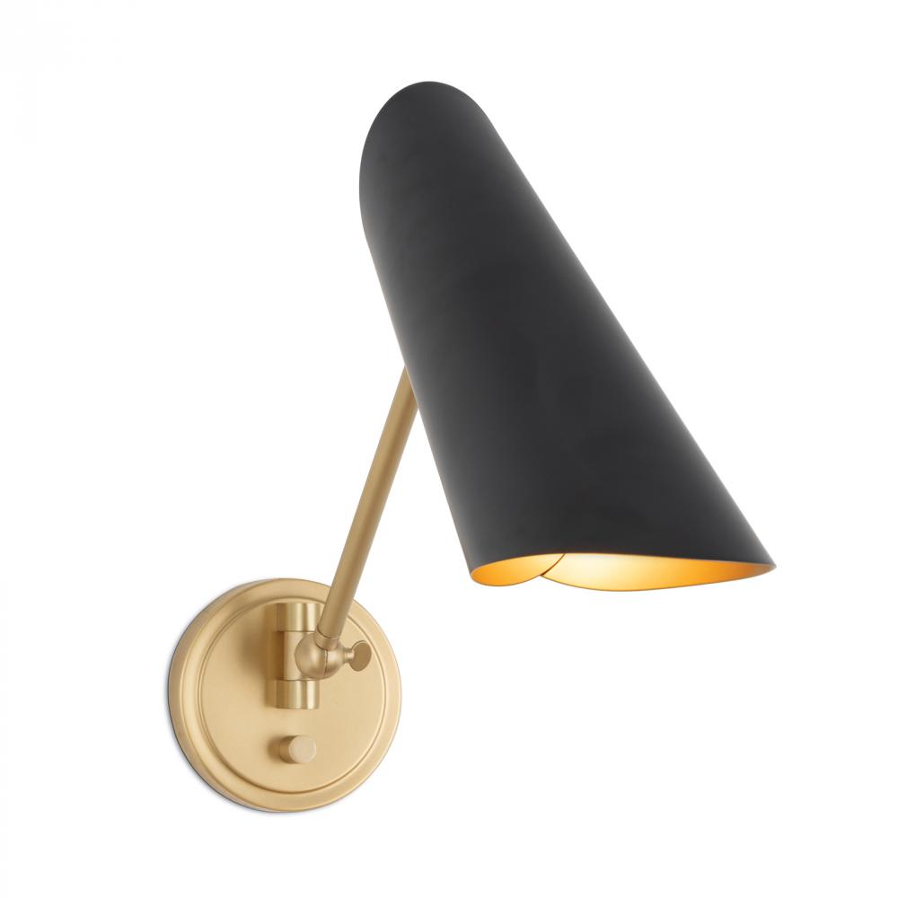 Regina Andrew Vest Single Arm Sconce (Blackened Brass and Natural Brass)