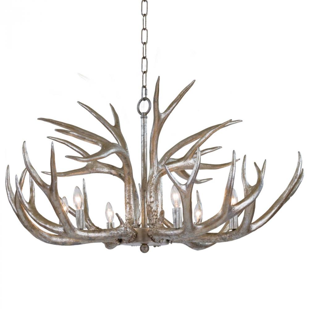 Regina Andrew Antler Chandelier (Ambered Silver Leaf)