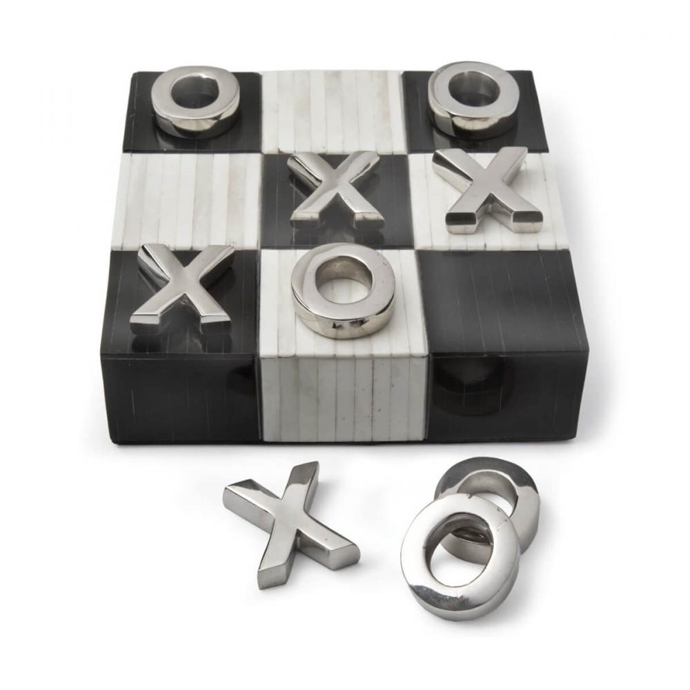 Regina Andrew Tic Tac Toe Flat Board With Nickel Pieces; Dimensions 6W x 2H x 6D