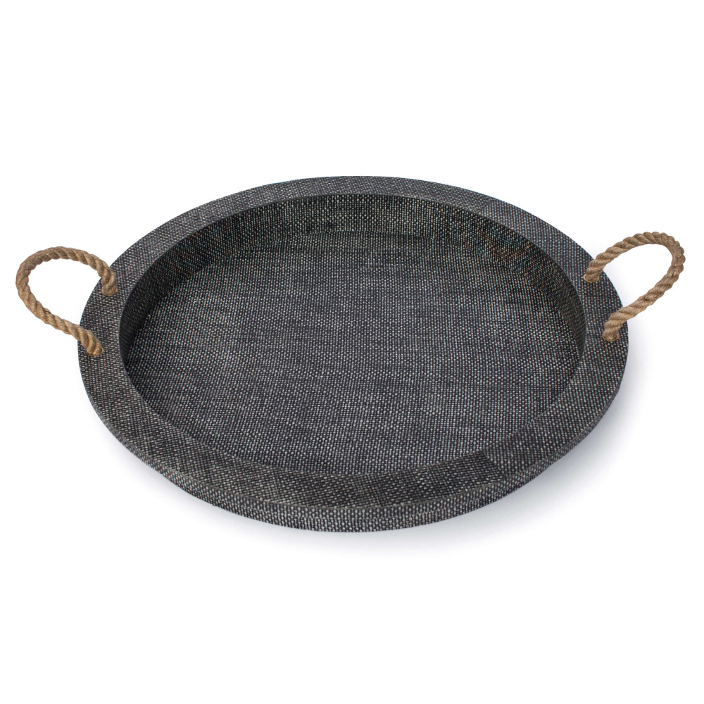 Regina Andrew Aegean Serving Tray (Grey); Dimensions 22W x 2.5H x 22D