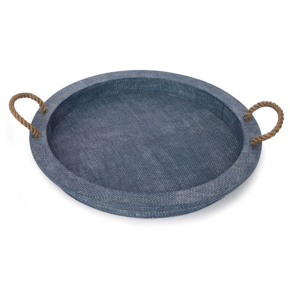 Regina Andrew Aegean Serving Tray (Indigo); Dimensions 22W x 2.5H x 22D