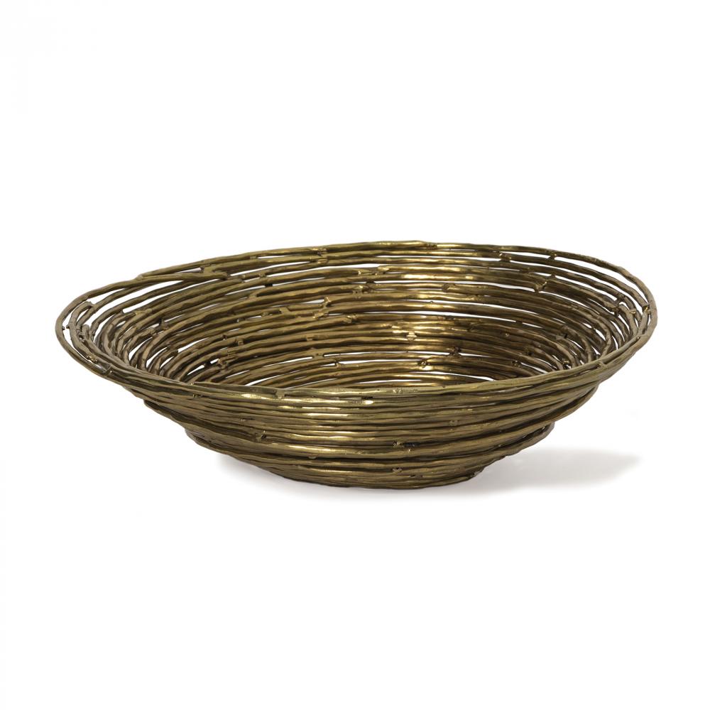 Regina Andrew Nest Bowl (Brass); Dimensions 12.5W x 4H x 12D