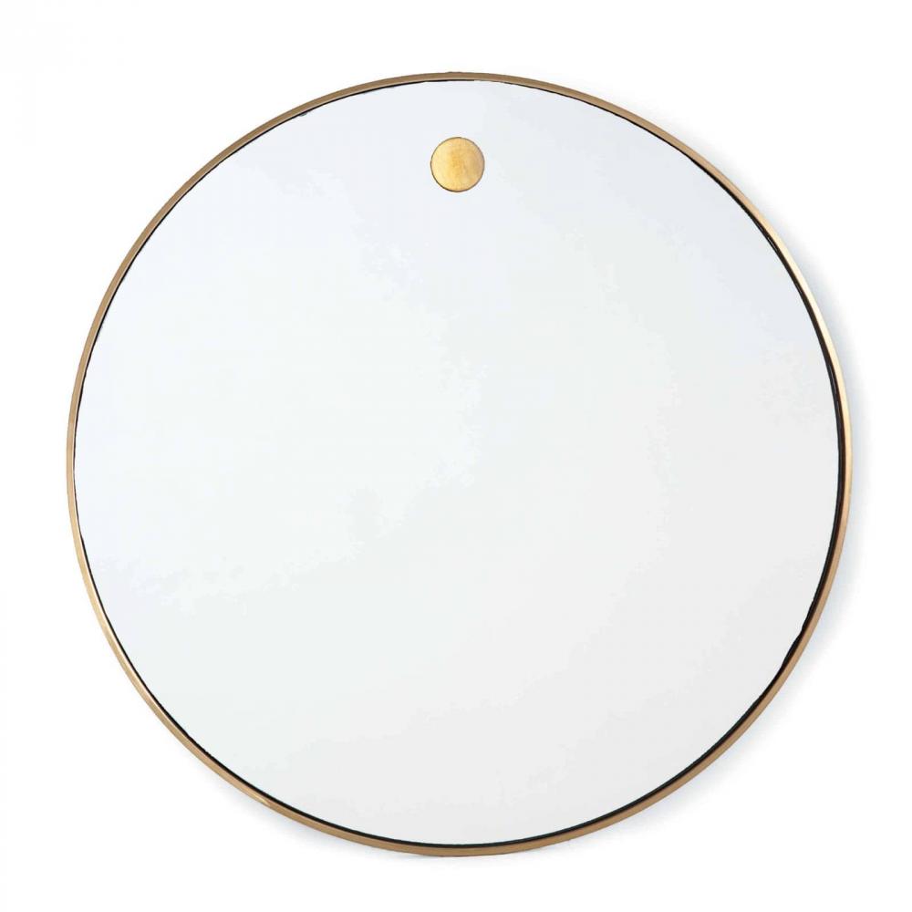 Regina Andrew Hanging Circular Mirror (Natural Brass); Dimensions 36W x 36H x 1D