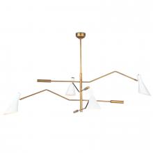 Regina Andrew 16-1343WT - Regina Andrew Spyder Chandelier (White and Natural Brass)