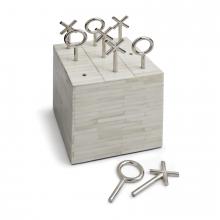 Regina Andrew 20-1098 - Regina Andrew Tic Tac Toe Block (White Bone); Dimensions 4W x 6.5H x 4D