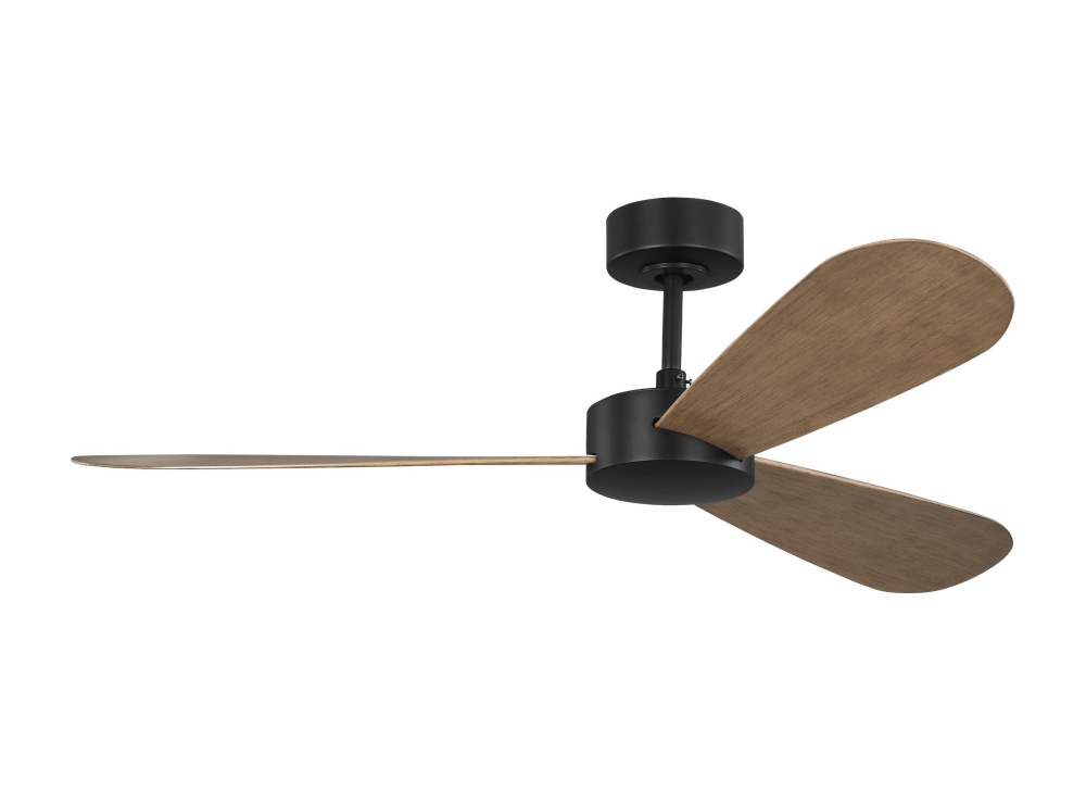 Paddle Smart 52 Ceiling Fan in Midnight Black with Oak Blades