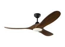 Visual Comfort & Co. Fan Collection 3MAVSM52MBKD - Maverick Smart 52 LED Ceiling Fan in Midnight Black with Dark Walnut Blades and Light Kit