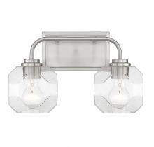 Lighting One US V6-L8-4399-2-SN - Baldwin 2-Light Bathroom Vanity Light in Satin Nickel