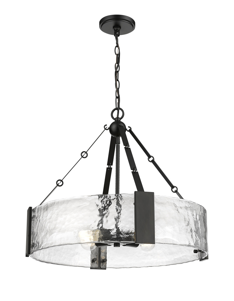 Rezi 24.25" Wide 4-Light Pendant - Matte Black