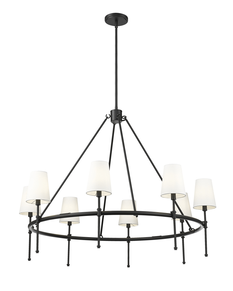 Adorra 40" Wide 8-Light Chandelier - Matte Black