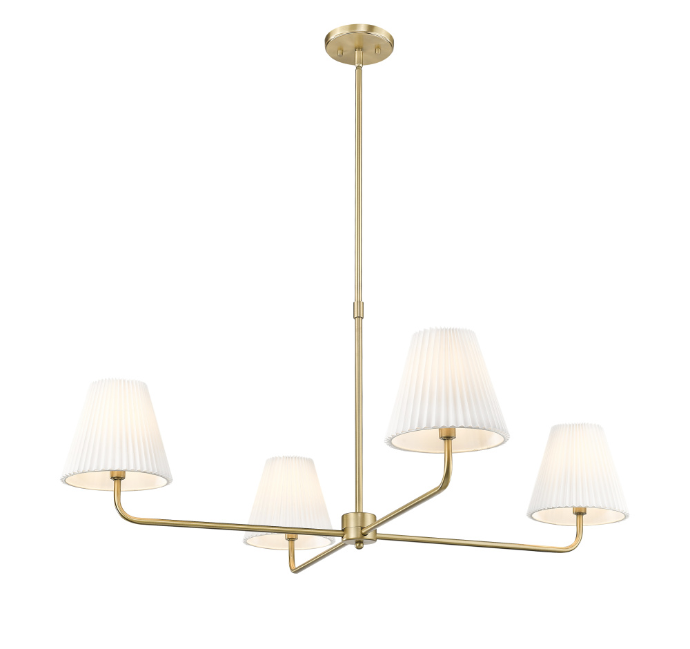 Ami 40" Wide 4-Light Chandelier - Vintage Brass
