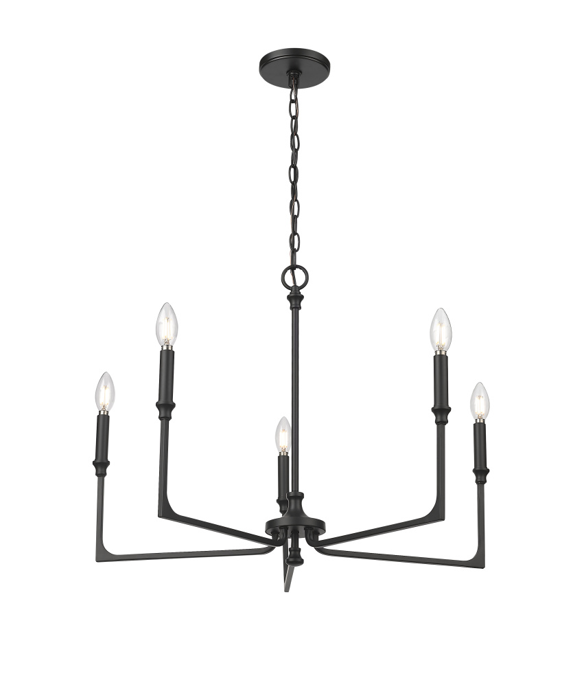 Azara 28" Wide 5-Light Chandelier - Matte Black