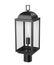 Millennium 194201-PBK - Beaufort 21.25" High 1-Light Outdoor Post Lantern - Powder Coated Black