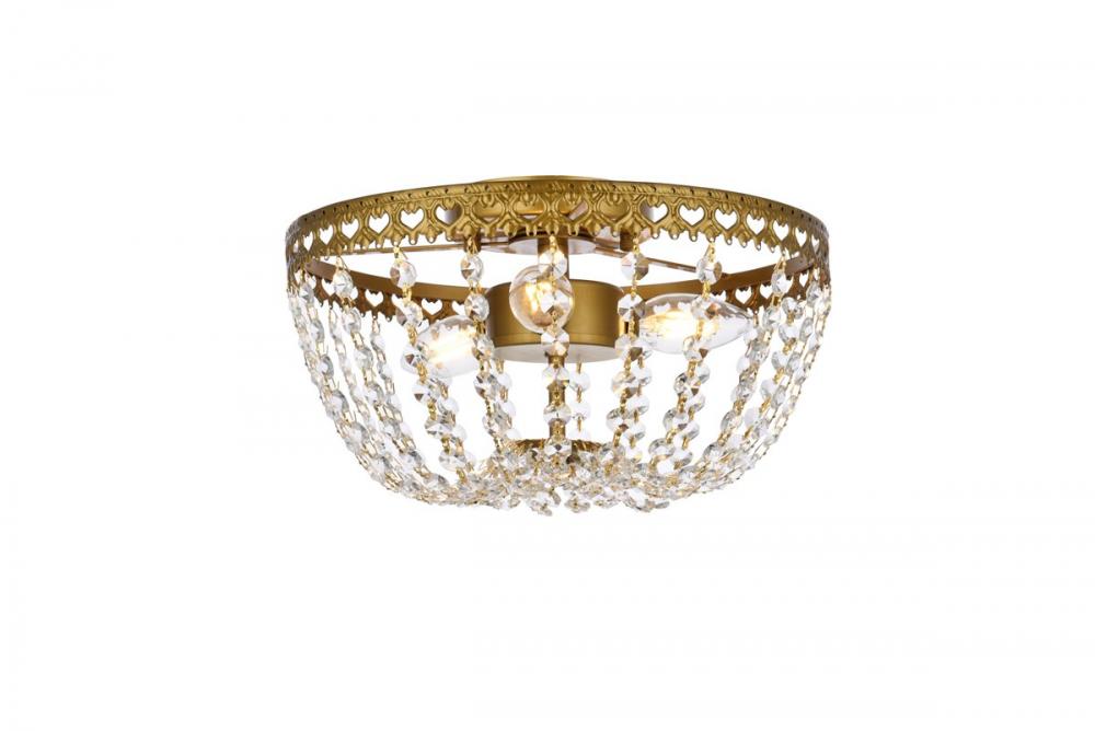 Kylie 12 inch flush mount in brass