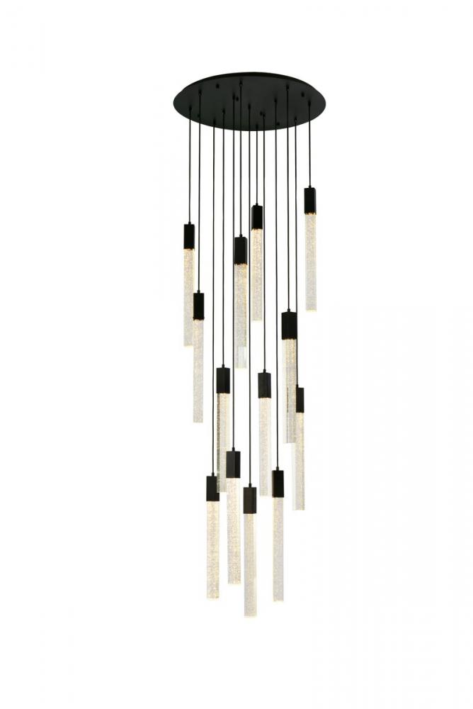 Weston 13 lights pendant in black
