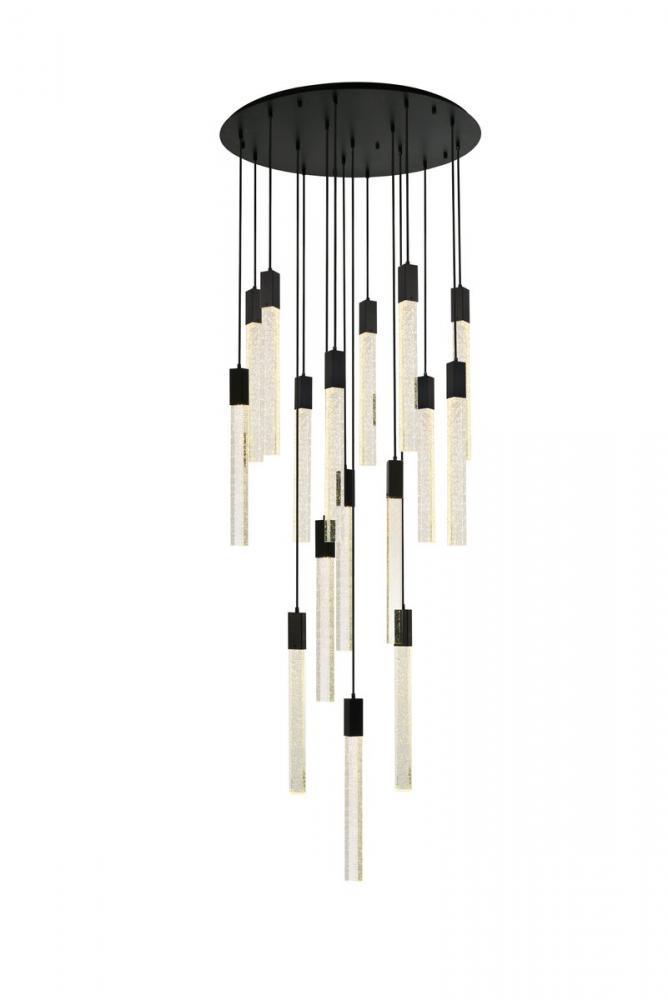 Weston 16 lights pendant in black