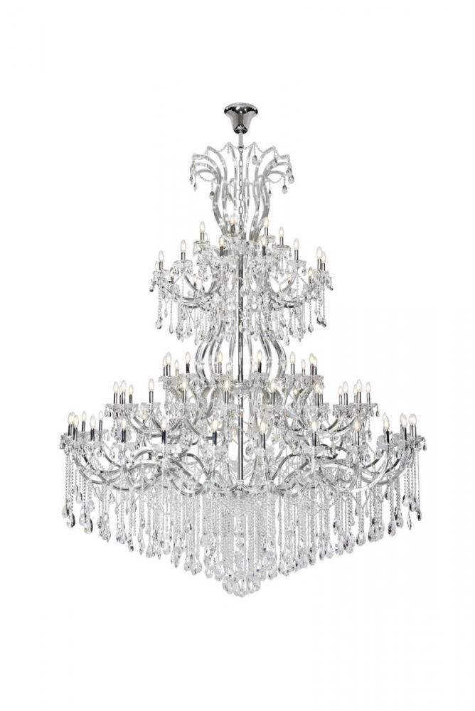 Maria Theresa 84 light Chrome Chandelier with clear tear drop crystals Clear Royal Cut Crystal