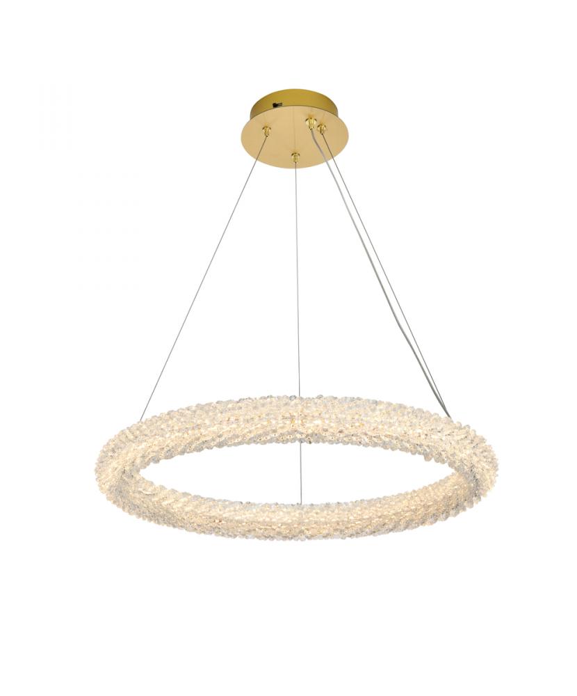 Bowen Hang D23.5" H2.5" LED 36W DIM 3CCT Satin Gold
