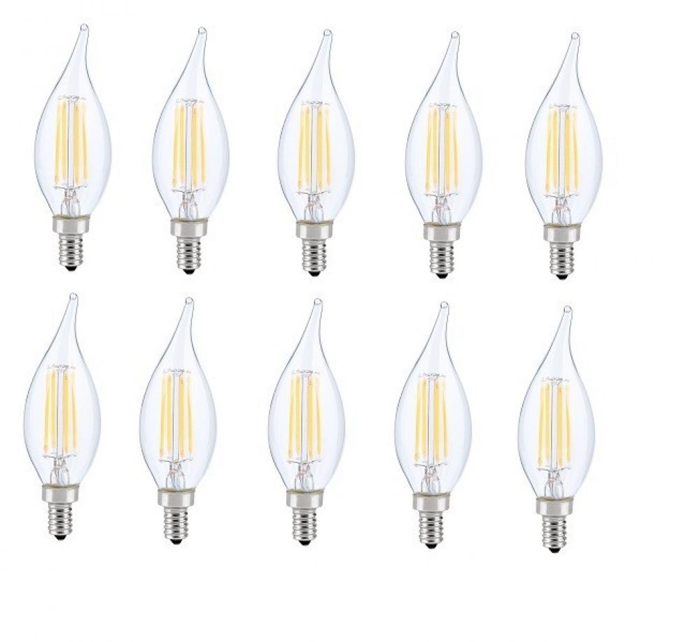LED E12 CANDELABRA, FLAME TIP, 3000K, 300 degree, CRI80, ES, UL, 6W, 40W EQUIVALENT, 15000HRS
