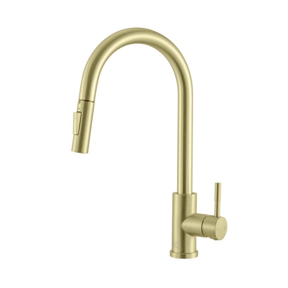 Kitchen Faucet 4 17/64" × 1‘ 4-5/32"  × 10 23/64" brushed gold