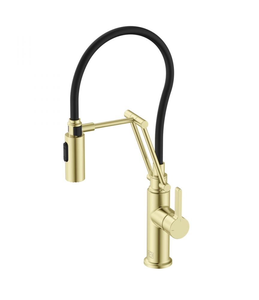 Kitchen Faucet 4 5/8" ×  1‘-8" ×9 1/4" brushed gold