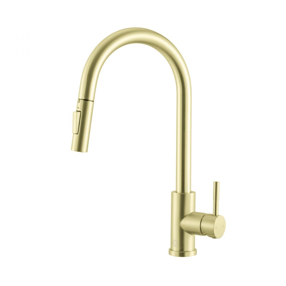 Kitchen Faucet 4 17/64" × 1‘ 4-5/32"  × 10 23/64" brushed gold