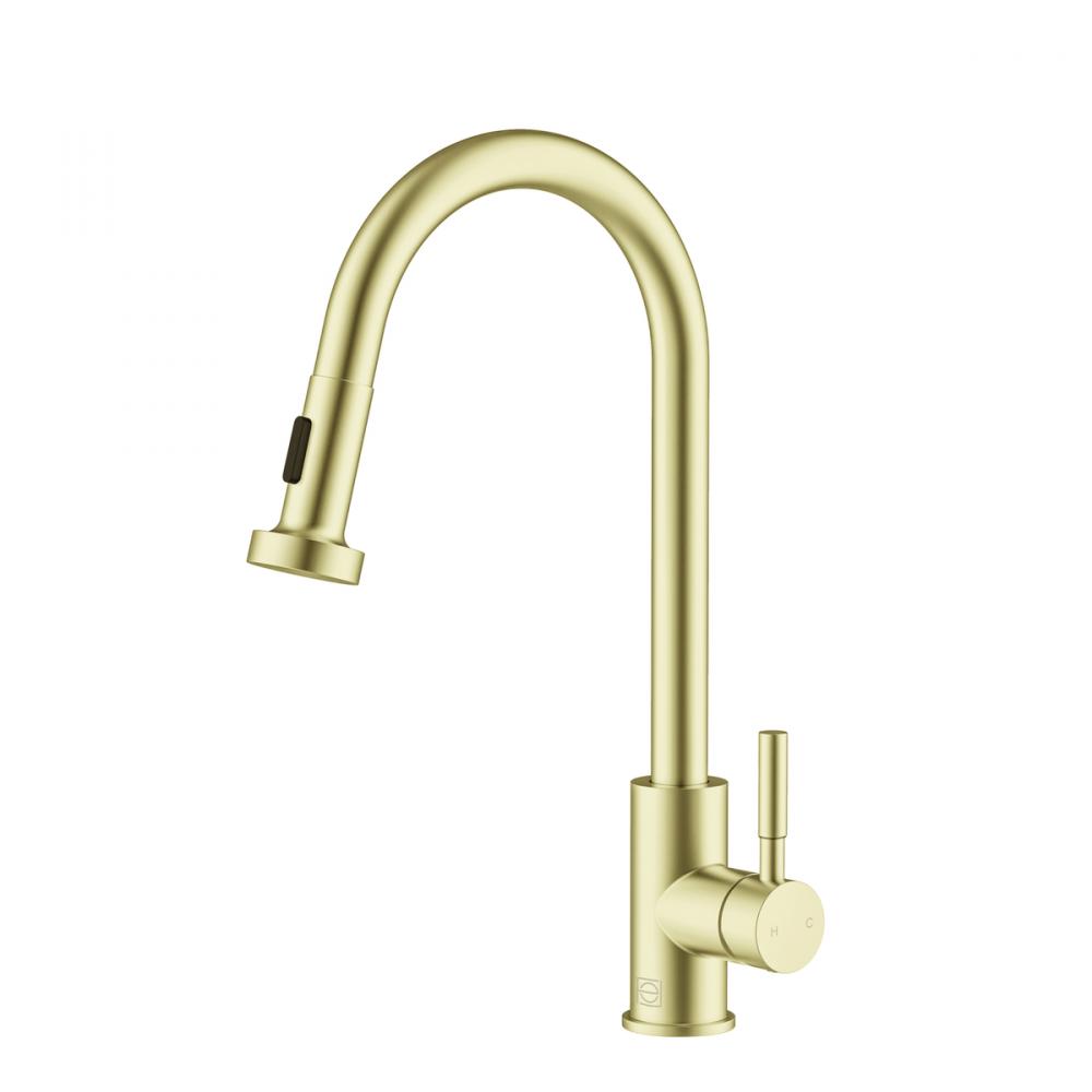 Kitchen Faucet 4 17/64" × 1‘ 4-5/32"  × 10 25/32" brushed gold